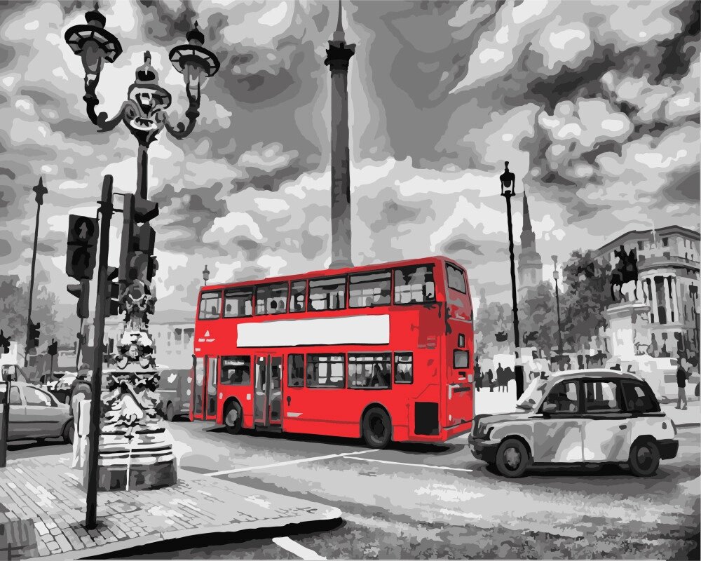KGX 8246 "Лондонський автобус" Картина за номерами на полотні 40х50см від компанії Кратус - фото 1