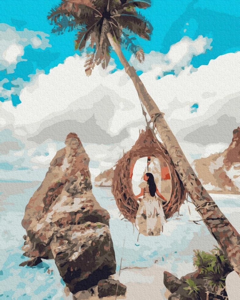 KGX37603 Дівчина на райських островах Картина за номерами на полотні 40х50см від компанії Кратус - фото 1
