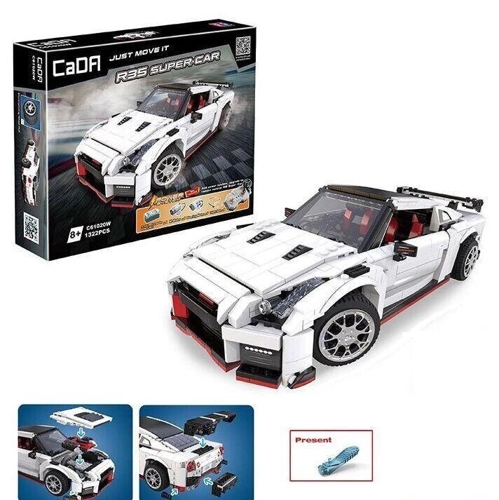 Конструктор CaDa Technic C61020W Спорткар GT-R R35 з акумулятором 1322 деталей (61020) від компанії Кратус - фото 1