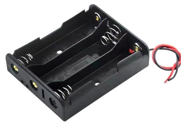 Контейнер (бокс, холдер, касетниця) для 3 акумуляторів типу 18650 з проводами від компанії Кратус - фото 1