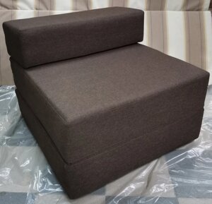 Крісло-ліжко поролонове безкаркасне односпальне темно-коричневе 80х80х60 см (КрТК 0,8)