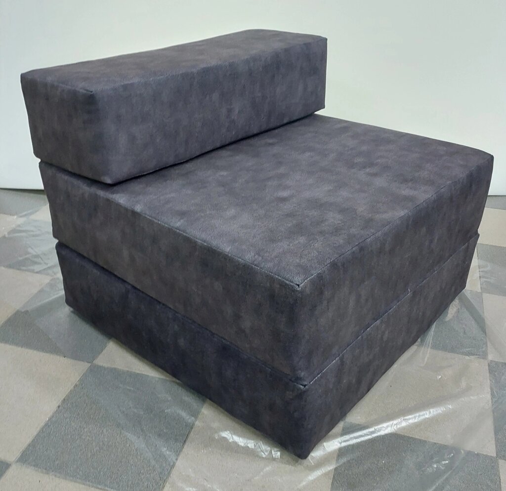 Крісло-ліжко поролоновое безкаркасне односпальне темно-сіре 80х80х60см (Врх 0.8) від компанії Кратус - фото 1