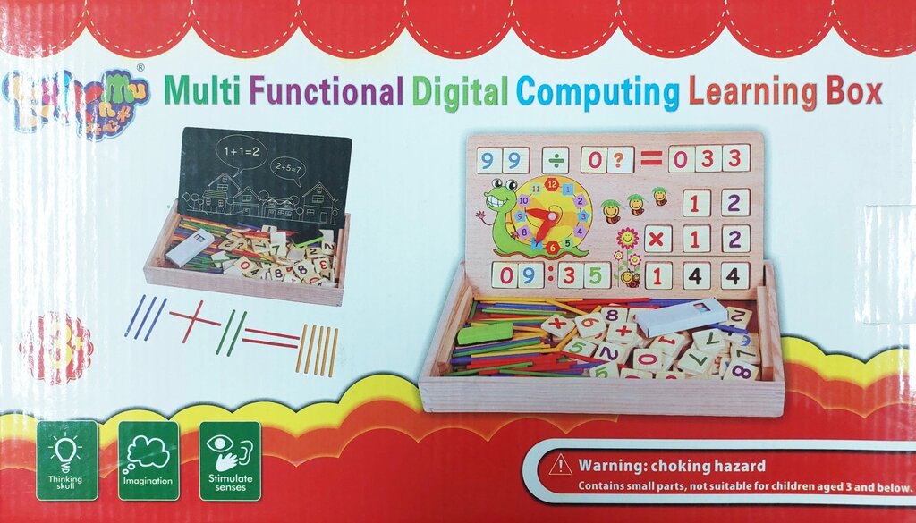 Навчальний набір Равлик з годинником розвиваюча дошка +лічильні палички та картки з цифрами (KXM 608) від компанії Кратус - фото 1