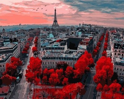 NBR 833 "Червоні фарби Парижа" (кольоровий полотно в рамці) Babylon Premium 40х50см ##от компании## Кратус - ##фото## 1