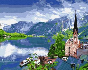 Картина за номерами без коробки Paintboy Вид на гірське озеро 40х50см (GX 33056)