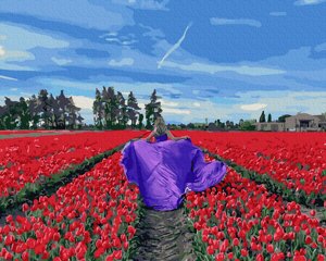 KGX 39316 В поле тюльпанів Картина за номерами на полотні 40х50см