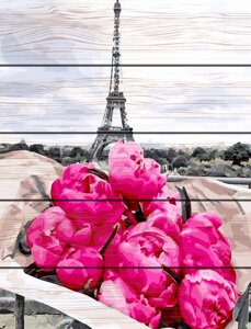 Картина за номерами Paintboy Півонії в Парижі на дереві 50х40 см (GXT 31855)