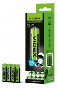 Батарейка лужна (Alkaline) AAA VIDEX LR03 (4шт.)