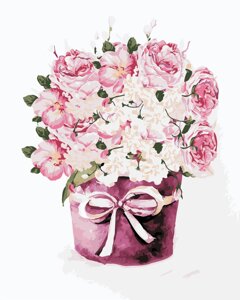 AS 0347 "Букет чайних троянд" Картина за номерами на полотні Art Story 40х50см