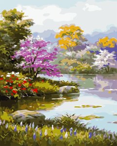 Картина за номерами на полотні ArtStStory Квітучий сад 40x50 см (AS 0713)