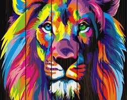 Картина за номерами Paintboy Райдужний лев на дереві 50х40 см (GXT8999)