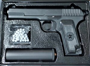 Страйкбольний спринговий пістолет Galaxy металевий з глушником G. 33A (TT)