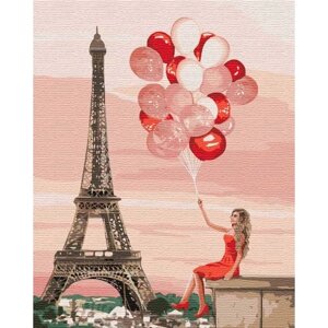Картина за номерами без коробки Ідейка Червоні барви Парижа 40х50 см (KHO 4757)