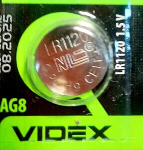 Батарейка годинникова VIDEX AG8/LR1120 BLISTER CARD 1 ШТ (AG8/10B/1.5V)