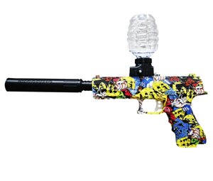 Пістолет GLOCK ST 607 B, акумулятор 3,7 V, орбізи, глушник, магазин, окуляри Колір (Жовтий)
