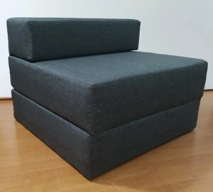 Крісло-ліжко поролоновое безкаркасне односпальне темно-сіре 80х80х60см (Врх 0.8)