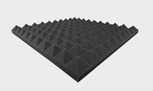 Акустичні панелі піраміди 0,50х0,50 м товщина 50 мм темно-сіра