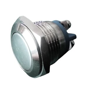 Кнопка кругла металева без фіксації 16х22 мм