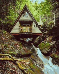 Картина за номерами без коробки Paintboy Будиночок у лісі 40х50 см (GX 32365)
