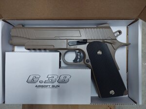 Страйкбольний пістолет Galaxy Colt, металевий, пружинний G. 38D