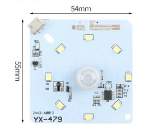 Плата для світлодіодного аварійного міні-світильника з датчиком руху та освітленості