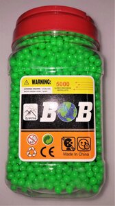 Кульки (шари) пластикові в пластиковій банці зелені 5000 шт. 6 мм