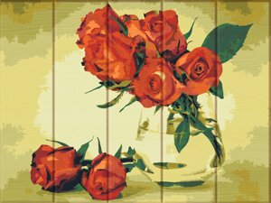Картина за номерами на дереві ArtStory Червоні троянди 30х40 см (ASW 126)