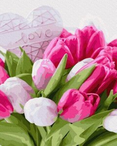 Картина за номерами в коробці Paintboy Тюльпани з любов'ю 40х50 см (КGX 38496)