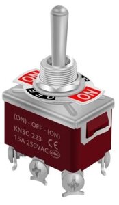 Моментальний водонепроникний тумблер DPDT (ON)-OFF-(ON) 12–250 В, без фіксації