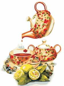 AS 0480 Чай з лимоном Картина за номерами на полотні Art Story без коробки 40x30 см