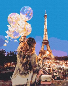 KATG 0006 З кульками в Парижі Картина за номерами на полотні 40х50см