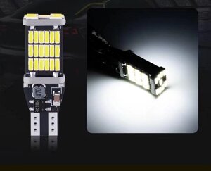 Яскравий світлодіод типу T15 W16W білий 12v 3.5Вт 4014-45 без полярності