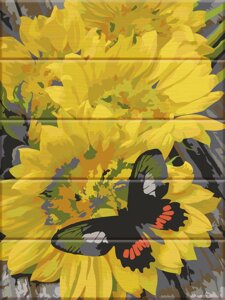 Картина за номерами на дереві ArtStory Метелик на квітах 30х40 см (ASW 077)