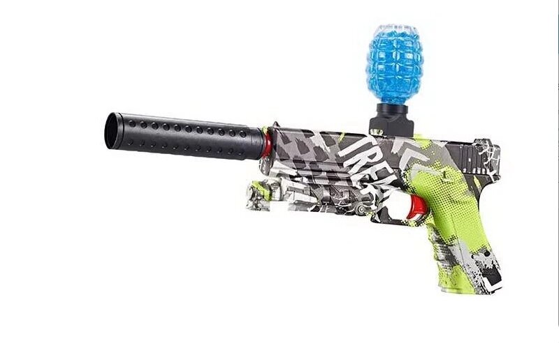 Пістолет GLOCK стріляє м'якими патронами, орбізами, від акумулятора 3.7 V, 5 м'яких патронів, глушник від компанії Кратус - фото 1