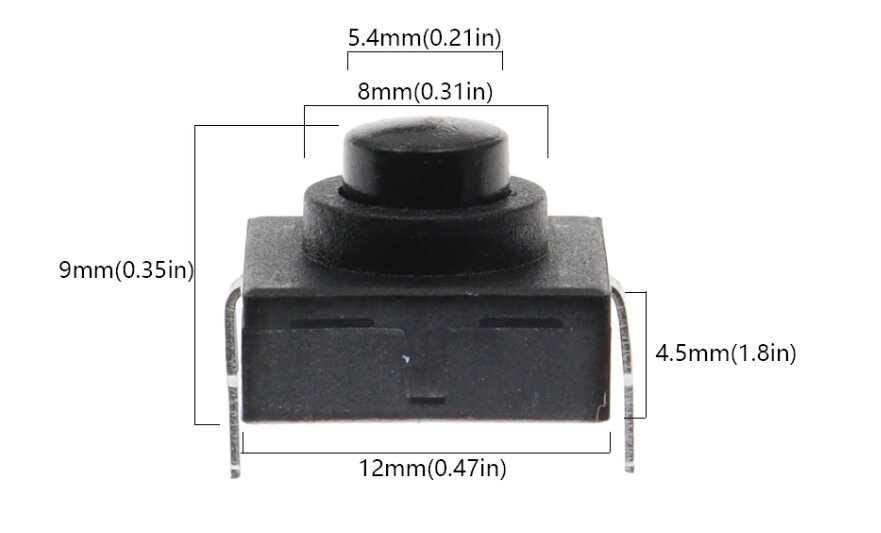 Ультратонкий кнопковий вимикач 12*12*9,4 мм від компанії Кратус - фото 1