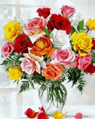 VP796 "Краса троянд" Картина за номерами на полотні 40х50см від компанії Кратус - фото 1