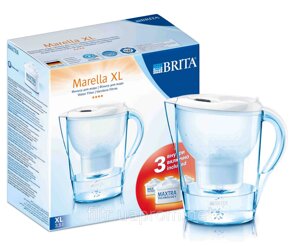 Глечик Brita Marella (білий) у комплекті з трьома картриджами Brita Maxtra