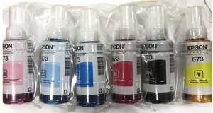 Оригінальне чорнило EPSON для L805/ L1800/ L800/ L810/ L850 B/C/M/Y/LC/LM C13T673 6*70 мл