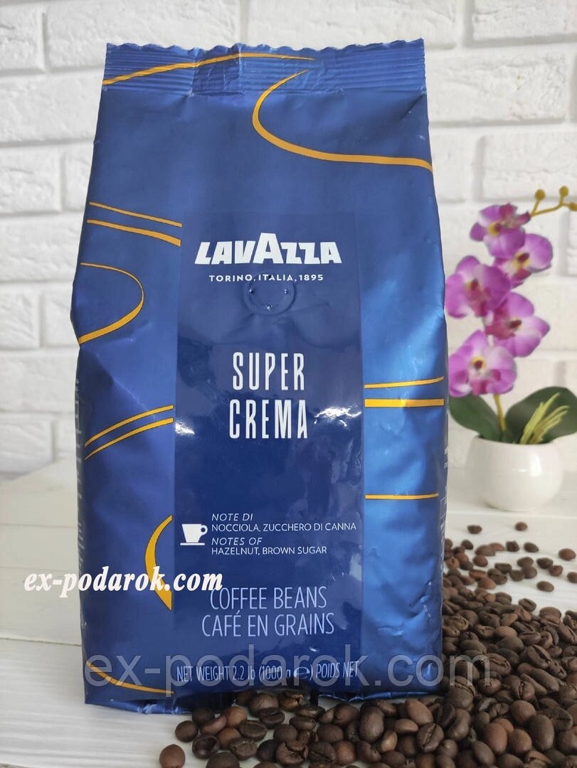 Кава Lavazza Super Crema в зернах 1 кг 80% арабіка/20% робуста від компанії Інтернет-магазин "eXlusiv" - фото 1