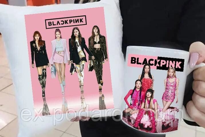 Набір Black Pink.  Набір подушка з чашкою Блек Пінк від компанії Інтернет-магазин "eXlusiv" - фото 1