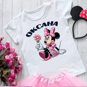 Стильная футболка с Минни Маусом Minnie Mouse именная