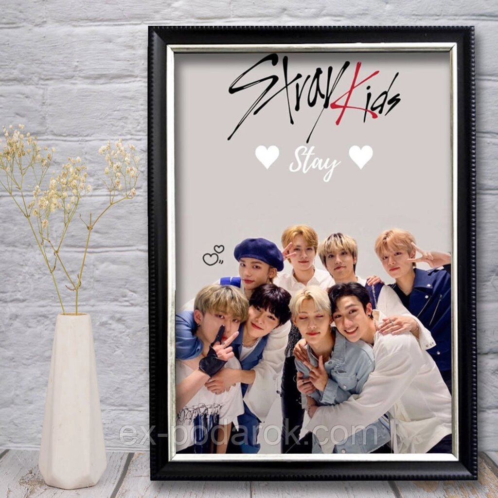 Плакат постер K-Pop Stray Kids у рамці/ Стррей кідс. Стрей Кідс постер, картина від компанії Інтернет-магазин "eXlusiv" - фото 1