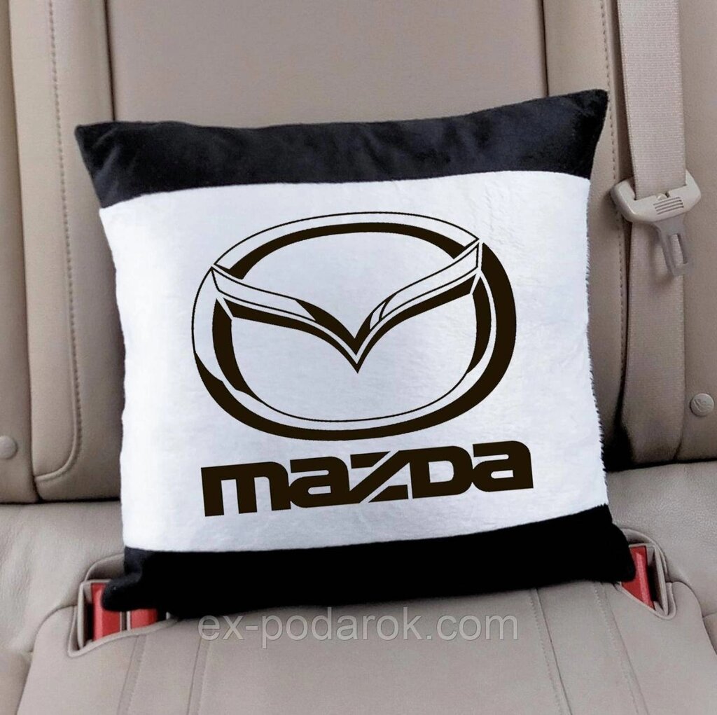 Плюшева подушка в машину Мазда. Подушка Mazda. Друк на подушках. від компанії Інтернет-магазин "eXlusiv" - фото 1