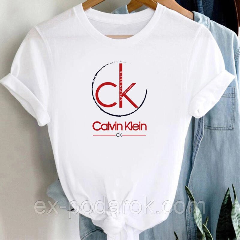 Стильна жіноча футболка Кельвін Кляйн (Calvin Klein) з логотипом від компанії Інтернет-магазин "eXlusiv" - фото 1