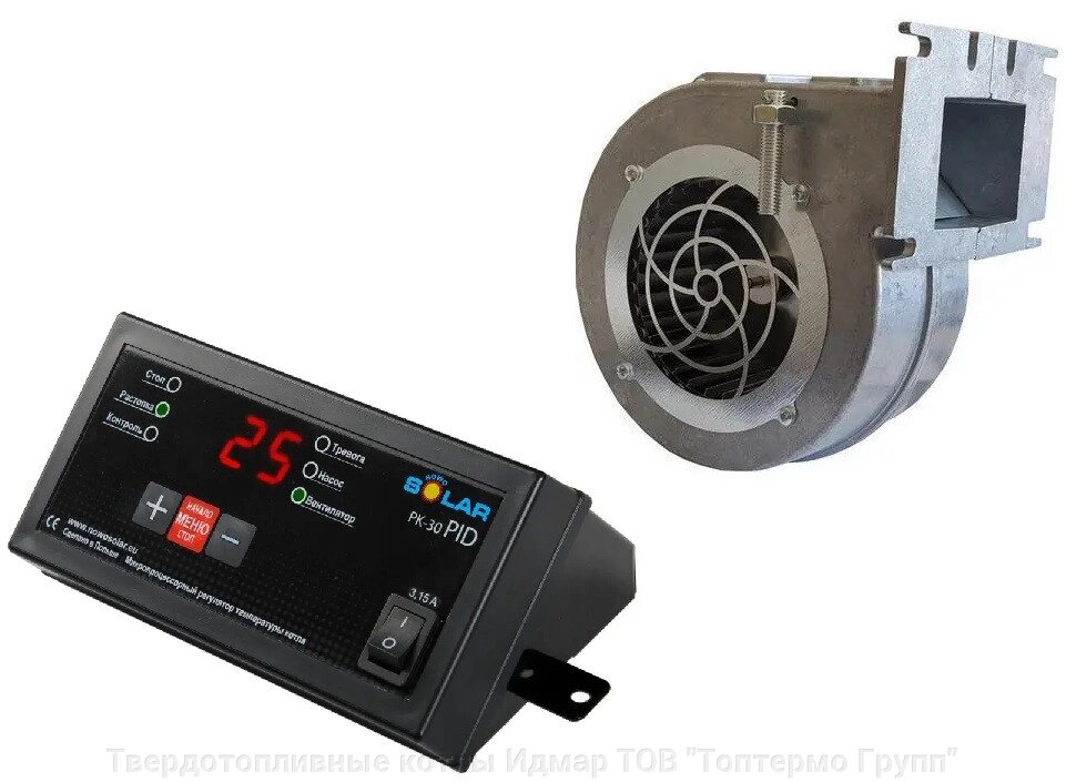 Комплект автоматики Novosolar PK-30 PID + вентилятор NWS-100 від компанії Твердопаливні котли Ідмар ТОВ "Топтермо Групп" - фото 1