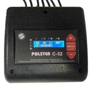 Polster C-32 автоматика керування твердопаливним котлом і двома насосами