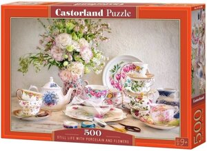 Castorland Puzzle 500. Still Life with Porcelain and Flowers / Натюрморт з порцеляною та квітами