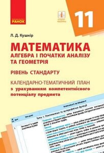 КТП Математика. Алгебра і поч. аналізу та геометрія 11 кл. (Укр) Рівень стандарту