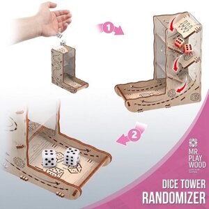 Вежа для кубиків "Рандомайзер”Механічна дерев'яна 3D-модель
