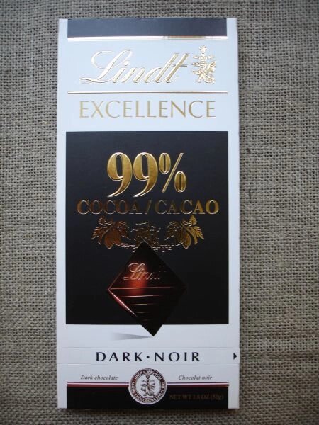 Чорний шоколад, 99% "Lindt Ellencexce" 50 р від компанії Еко Планета - фото 1